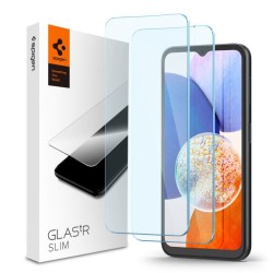 Pachet 2 x Folie Sticla Securizata Spigen Glas.tr Slim Compatibila Cu Samsung Galaxy A14 5G, Transparenta