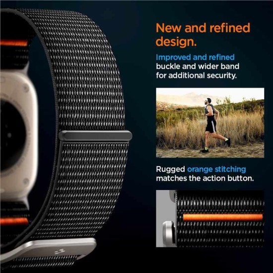 Curea Spigen DuraPro Flex Ultra compatibila cu Apple Watch 4/5/6/7/8/9/SE/Ultra1/2 42/44/45/49mm Black (Ingredi, AMP05981) by www.silkase.ro