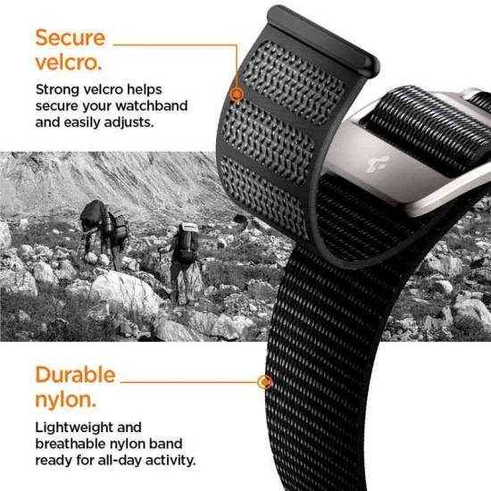 Curea Spigen DuraPro Flex Ultra compatibila cu Apple Watch 4/5/6/7/8/9/SE/Ultra1/2 42/44/45/49mm Black (Ingredi, AMP05981) by www.silkase.ro