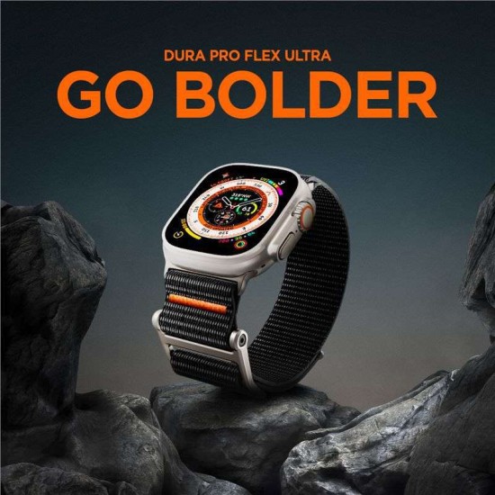 Curea Spigen DuraPro Flex Ultra compatibila cu Apple Watch 4/5/6/7/8/9/SE/Ultra1/2 42/44/45/49mm Black (Ingredi, AMP05981) by www.silkase.ro