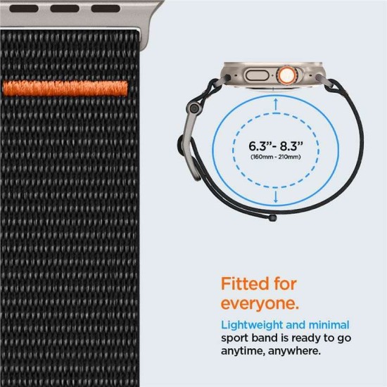 Curea Spigen DuraPro Flex Ultra compatibila cu Apple Watch 4/5/6/7/8/9/SE/Ultra1/2 42/44/45/49mm Black (Ingredi, AMP05981) by www.silkase.ro