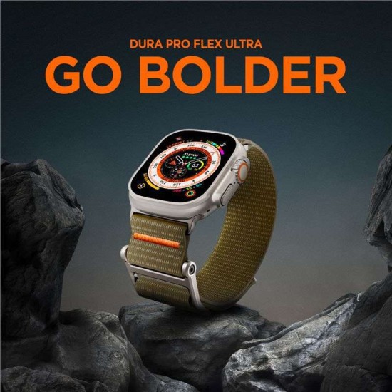Curea Spigen DuraPro Flex Ultra compatibila cu Apple Watch 4/5/6/7/8/9/SE/Ultra1/2 42/44/45/49mm Khaki (Ingredi, AMP05982) by www.silkase.ro