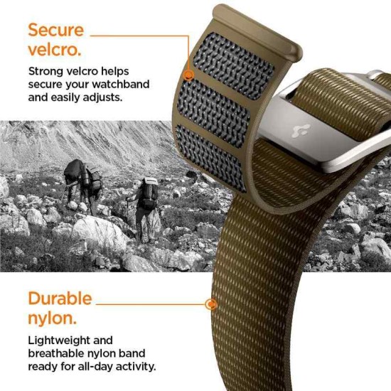 Curea Spigen DuraPro Flex Ultra compatibila cu Apple Watch 4/5/6/7/8/9/SE/Ultra1/2 42/44/45/49mm Khaki (Ingredi, AMP05982) by www.silkase.ro