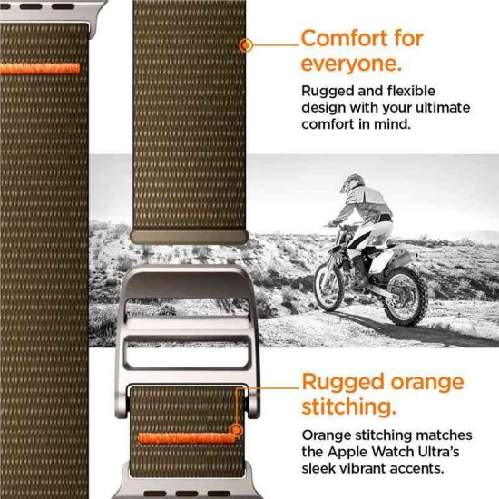 Curea Spigen DuraPro Flex Ultra compatibila cu Apple Watch 4/5/6/7/8/9/SE/Ultra1/2 42/44/45/49mm Khaki (Ingredi, AMP05982) by www.silkase.ro
