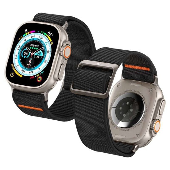 Curea pentru Apple Watch 1/2/3/4/5/6/7/8/9/10/SE/SE 2/Ultra/Ultra 2 (42/44/45/46/49mm) - Spigen Fit Lite Ultra - Black (Ingredi, AMP05983) by www.silkase.ro