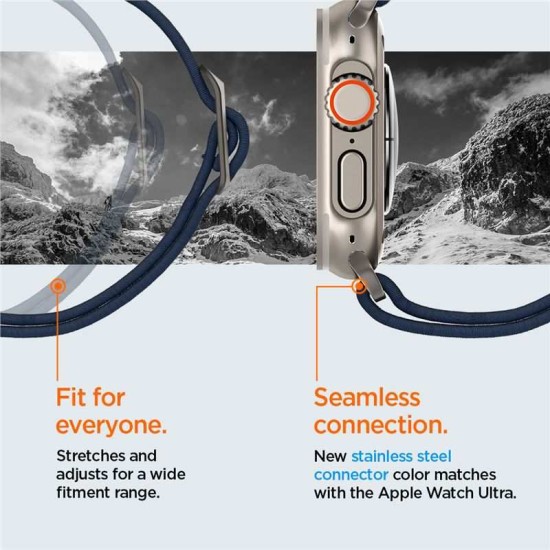 Curea Spigen Fit Lite Ultra compatibila cu Apple Watch 4/5/6/7/8/SE/Ultra 42/44/45/49mm Navy (Ingredi, AMP05984) by www.silkase.ro