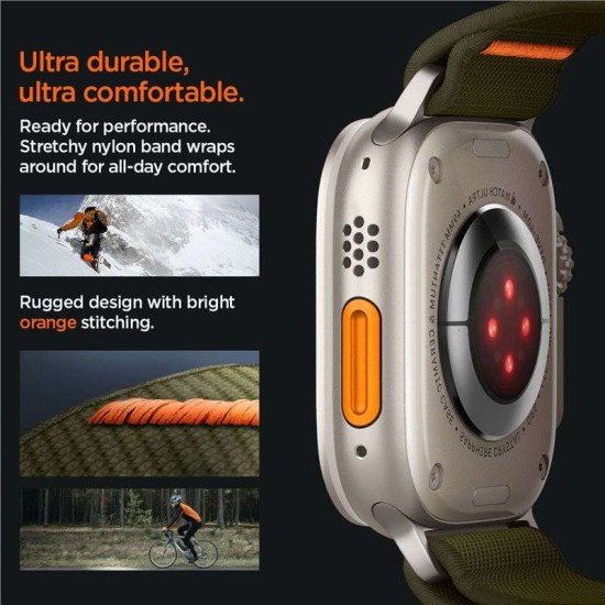 Curea Spigen Fit Lite Ultra compatibila cu Apple Watch 4/5/6/7/8/SE/Ultra 42/44/45/49mm Khaki (Ingredi, AMP05985) by www.silkase.ro
