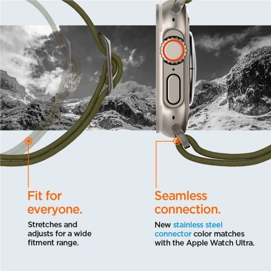 Curea Spigen Fit Lite Ultra compatibila cu Apple Watch 4/5/6/7/8/SE/Ultra 42/44/45/49mm Khaki (Ingredi, AMP05985) by www.silkase.ro