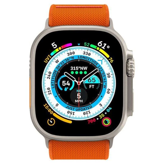 Curea pentru Apple Watch 1/2/3/4/5/6/7/8/9/SE/SE 2/Ultra/Ultra 2 (42/44/45/49mm) - Spigen Fit Lite Ultra - Orange (Ingredi, AMP05986) by www.silkase.ro
