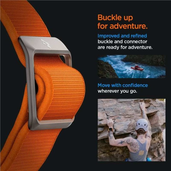 Curea pentru Apple Watch 1/2/3/4/5/6/7/8/9/SE/SE 2/Ultra/Ultra 2 (42/44/45/49mm) - Spigen Fit Lite Ultra - Orange (Ingredi, AMP05986) by www.silkase.ro
