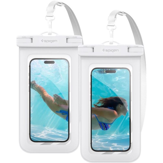 Set 2 Huse waterproof universale Spigen A601 White (Huse Waterproof și Subacvatice, ACS06013) by www.silkase.ro