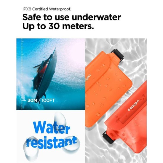 Set 2 borsete waterproof universale Spigen A620 Orange (Genți și Borsete Telefon, AMP06021) by www.silkase.ro