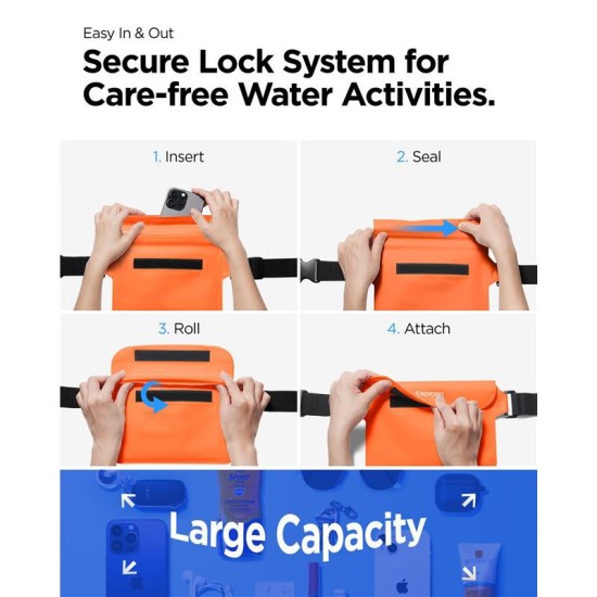 Set 2 borsete waterproof universale Spigen A620 Orange (Genți și Borsete Telefon, AMP06021) by www.silkase.ro