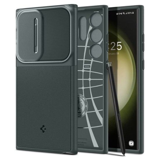 Husa Spigen Optik Armor pentru Samsung Galaxy S23 Ultra Verde inchis (Spigen, S23 Ultra) by www.silkase.ro Husa Spigen Optik Armor pentru Samsung Galaxy S23 Ultra Verde inchis (S23 Ultra, ACS06081) by www.silkase.ro