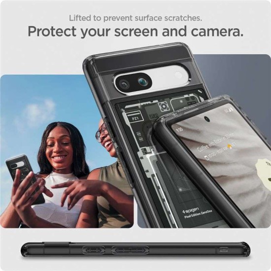 Husa Spigen Ultra Hybrid pentru Google Pixel 7a, culoare negru (Pixel 7a, ACS06093) by www.silkase.ro