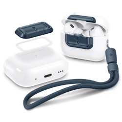 Husa cu sistem de blocare Spigen Lock Fit M pentru AirPods Pro (Gen 1/2), gri metalic