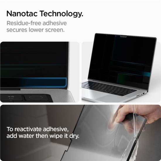 Filtru de confidentialitate Spigen SafeView pentru MacBook Pro 16 (2021-2024) (Ingredi, AFL06157) by www.silkase.ro