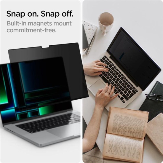 Filtru de confidentialitate Spigen SafeView pentru MacBook Pro 14 (2021-2024) (Ingredi, AFL06158) by www.silkase.ro