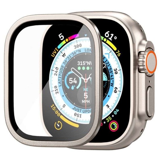 Folie sticla transparenta Spigen GLAStR Slim Pro compatibila cu Apple Watch Ultra 49mm Titanium (Ingredi, AGL06161) by www.silkase.ro