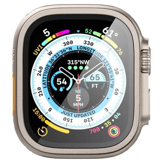 Folie sticla transparenta Spigen GLAStR Slim Pro compatibila cu Apple Watch Ultra 49mm Titanium (Ingredi, AGL06161) by www.silkase.ro