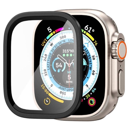 Folie sticla transparenta Spigen GLAStR Slim Pro compatibila cu Apple Watch Ultra 49mm Black (Ingredi, AGL06163) by www.silkase.ro