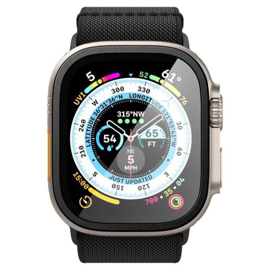 Folie sticla transparenta Spigen GLAStR Slim Pro compatibila cu Apple Watch Ultra 49mm Black (Ingredi, AGL06163) by www.silkase.ro