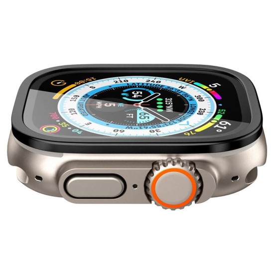 Folie sticla transparenta Spigen GLAStR Slim Pro compatibila cu Apple Watch Ultra 49mm Black (Ingredi, AGL06163) by www.silkase.ro