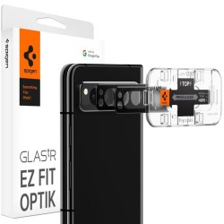 Set 2 folii protectie camera pentru Google Pixel Fold, Spigen, Sticla securizata, Transparent