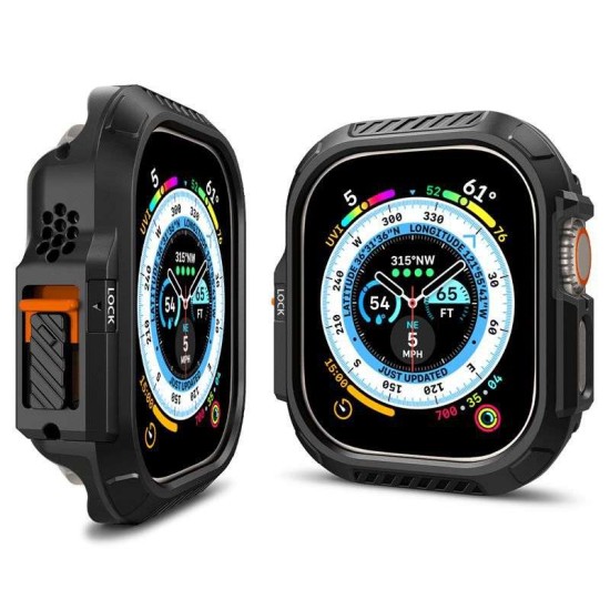 Husa Spigen Lock Fit compatibila cu Apple Watch Ultra/Ultra 2 49mm Black (Spigen, Ingredi) by www.silkase.ro Husa Spigen Lock Fit compatibila cu Apple Watch Ultra/Ultra 2 49mm Black (Ingredi, ACS06208) by www.silkase.ro