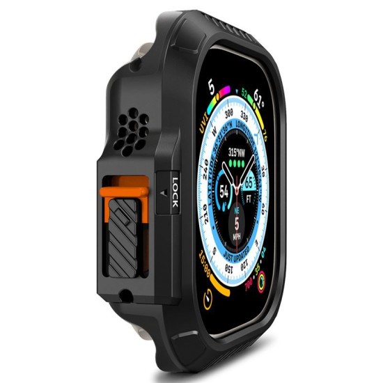 Husa Spigen Lock Fit compatibila cu Apple Watch Ultra/Ultra 2 49mm Black (Spigen, Ingredi) by www.silkase.ro Husa Spigen Lock Fit compatibila cu Apple Watch Ultra/Ultra 2 49mm Black (Ingredi, ACS06208) by www.silkase.ro