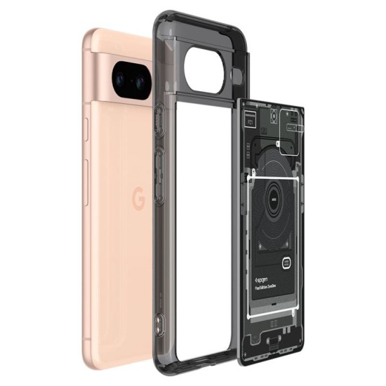 Husa Spigen Ultra Hybrid pentru Google Pixel 8 Negru (Pixel 8, ACS06279) by www.silkase.ro