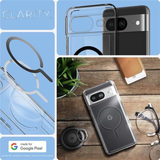 Husa Spigen Ultra Hybrid OneTap Ring MagSafe compatibila cu Google Pixel 8 Black (Pixel 8, ACS06281) by www.silkase.ro