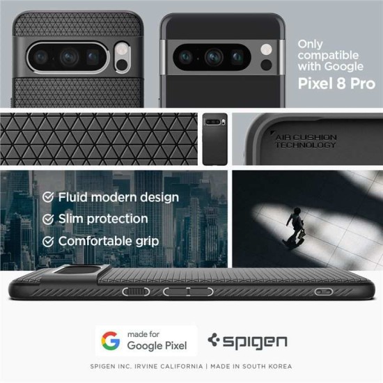 Husa Spigen Liquid Air compatibila cu Google Pixel 8 Pro Matte Black (Spigen, Pixel 8 Pro) by www.silkase.ro Husa Spigen Liquid Air compatibila cu Google Pixel 8 Pro Matte Black (Pixel 8 Pro, ACS06311) by www.silkase.ro