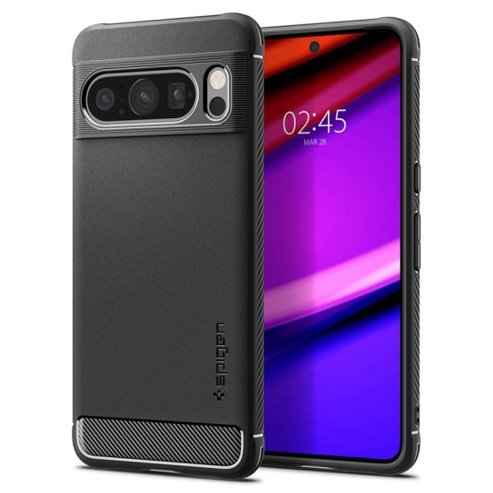 Husa Spigen Rugged Armor pentru Google Pixel 8 Pro Negru Mat (Pixel 8 Pro, ACS06314) by www.silkase.ro