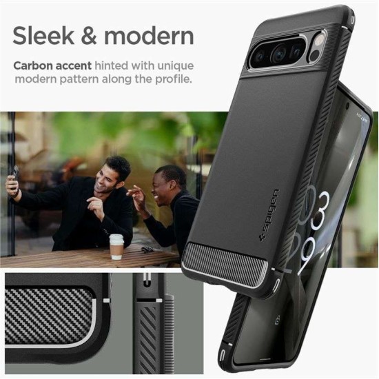 Husa Spigen Rugged Armor pentru Google Pixel 8 Pro Negru Mat (Pixel 8 Pro, ACS06314) by www.silkase.ro