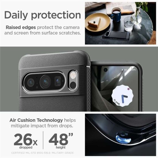 Husa Spigen Rugged Armor pentru Google Pixel 8 Pro Negru Mat (Pixel 8 Pro, ACS06314) by www.silkase.ro