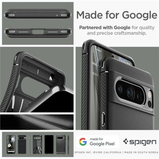 Husa Spigen Rugged Armor pentru Google Pixel 8 Pro Negru Mat (Pixel 8 Pro, ACS06314) by www.silkase.ro