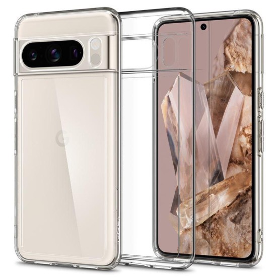 Husa Spigen Ultra Hybrid compatibila cu Google Pixel 8 Pro Crystal Clear (Pixel 8 Pro, ACS06315) by www.silkase.ro