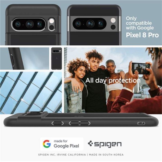 Carcasa Spigen, Ultra Hybrid, pentru Google Pixel 8 Pro, Matte Black (Spigen, Pixel 8 Pro) by www.silkase.ro Carcasa Spigen, Ultra Hybrid, pentru Google Pixel 8 Pro, Matte Black (Pixel 8 Pro, ACS06317) by www.silkase.ro