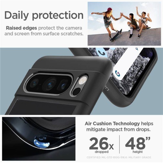 Carcasa Spigen, Ultra Hybrid, pentru Google Pixel 8 Pro, Matte Black (Spigen, Pixel 8 Pro) by www.silkase.ro Carcasa Spigen, Ultra Hybrid, pentru Google Pixel 8 Pro, Matte Black (Pixel 8 Pro, ACS06317) by www.silkase.ro
