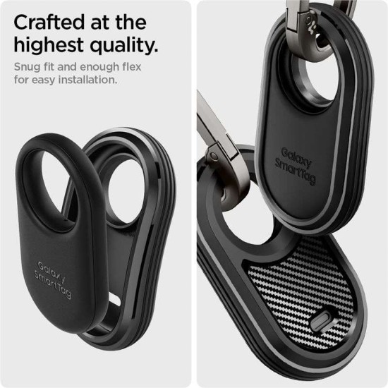 Carcasa Spigen Rugged Armor compatibila cu Samsung Galaxy SmartTag 2 Matte Black (Ingredi, ACS06271) by www.silkase.ro