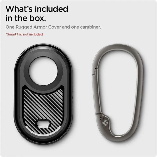 Carcasa Spigen Rugged Armor compatibila cu Samsung Galaxy SmartTag 2 Matte Black (Ingredi, ACS06271) by www.silkase.ro