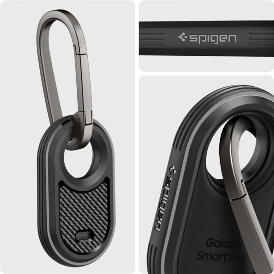 Carcasa Spigen Rugged Armor compatibila cu Samsung Galaxy SmartTag 2 Matte Black (Ingredi, ACS06271) by www.silkase.ro