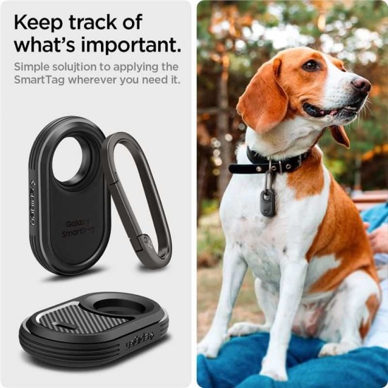 Carcasa Spigen Rugged Armor compatibila cu Samsung Galaxy SmartTag 2 Matte Black (Ingredi, ACS06271) by www.silkase.ro