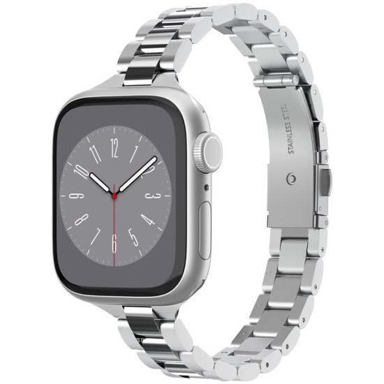 Curea Smartwatch pentru Apple Watch, Spigen, Otel, Band Modern Fit 316L, 41/40/38 mm, Argintiu (Ingredi, AMP06357) by www.silkase.ro