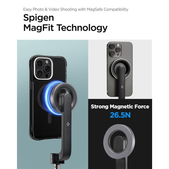 Trepied si selfie stick Spigen compatibil MagSafe, negru (Selfie Sticks și Trepiede, AMP06402) by www.silkase.ro
