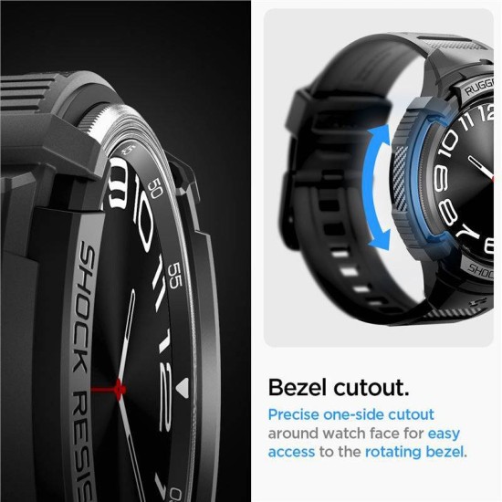 Husa Spigen Rugged Armor Pro compatibila cu Samsung Galaxy Watch 6 Classic 47mm Matte Black (Spigen, Ingredi) by www.silkase.ro Husa Spigen Rugged Armor Pro compatibila cu Samsung Galaxy Watch 6 Classic 47mm Matte Black (Ingredi, ACS06488) by www.silkase.ro
