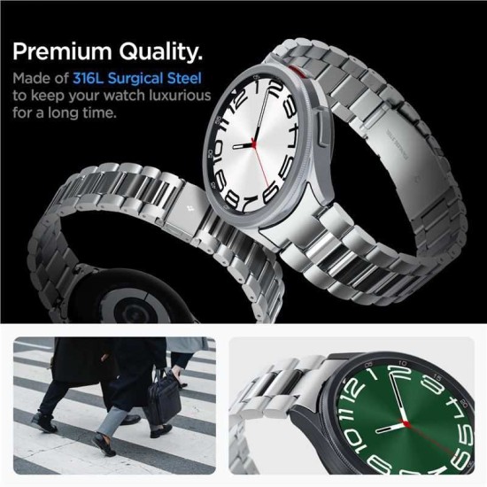 Curea otel inoxidabil Spigen Modern Fit compatibila cu Samsung Galaxy Watch 6 Classic 47mm Silver (Spigen, Ingredi) by www.silkase.ro Curea otel inoxidabil Spigen Modern Fit compatibila cu Samsung Galaxy Watch 6 Classic 47mm Silver (Ingredi, AMP06489) by www.silkase.ro