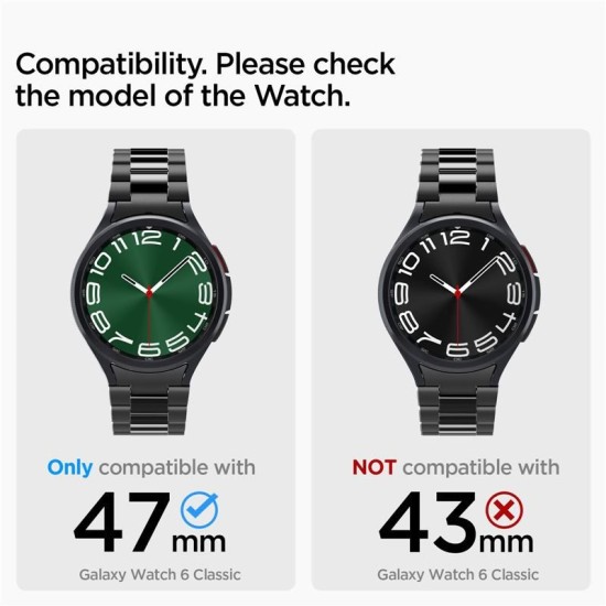 Curea pentru Samsung Galaxy Watch6 Classic 47mm, Spigen Modern Fit, Black (Ingredi, AMP06490) by www.silkase.ro