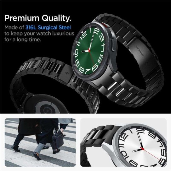 Curea pentru Samsung Galaxy Watch6 Classic 47mm, Spigen Modern Fit, Black (Ingredi, AMP06490) by www.silkase.ro